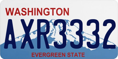 WA license plate AXR3332