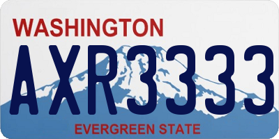 WA license plate AXR3333