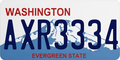 WA license plate AXR3334