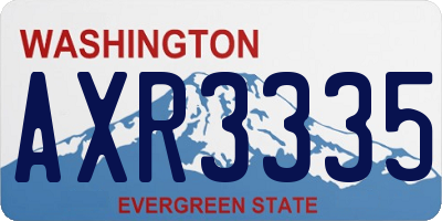 WA license plate AXR3335