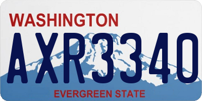 WA license plate AXR3340