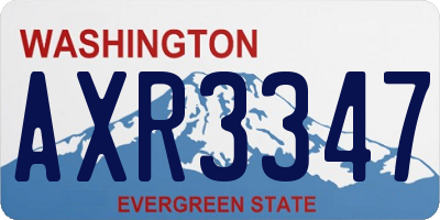 WA license plate AXR3347