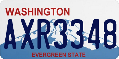 WA license plate AXR3348