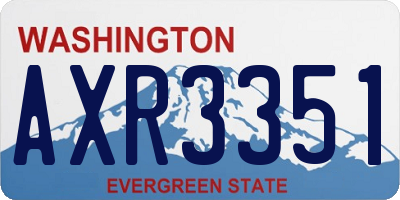 WA license plate AXR3351