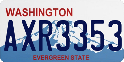 WA license plate AXR3353