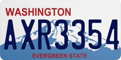 WA license plate AXR3354