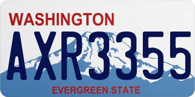 WA license plate AXR3355