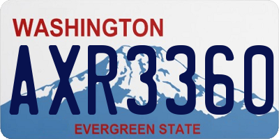 WA license plate AXR3360