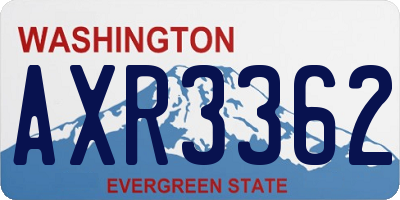 WA license plate AXR3362