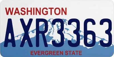 WA license plate AXR3363