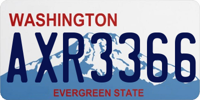 WA license plate AXR3366