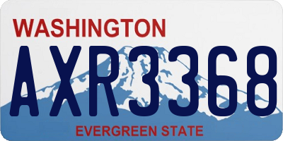 WA license plate AXR3368