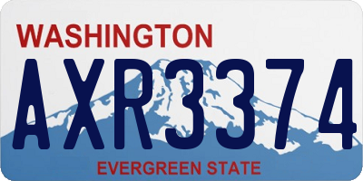 WA license plate AXR3374