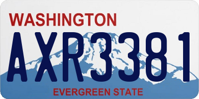 WA license plate AXR3381
