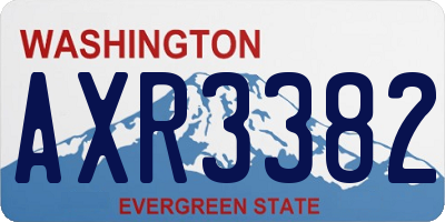 WA license plate AXR3382