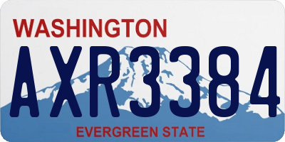 WA license plate AXR3384