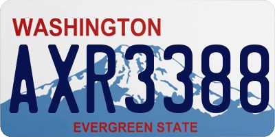 WA license plate AXR3388