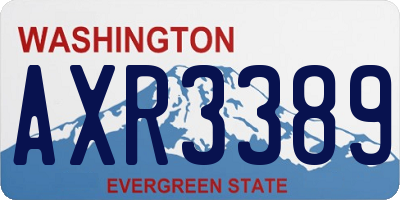 WA license plate AXR3389
