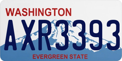 WA license plate AXR3393