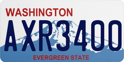 WA license plate AXR3400