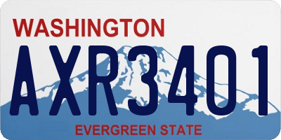 WA license plate AXR3401