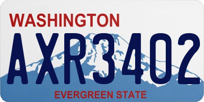 WA license plate AXR3402