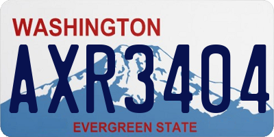 WA license plate AXR3404