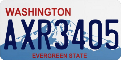 WA license plate AXR3405