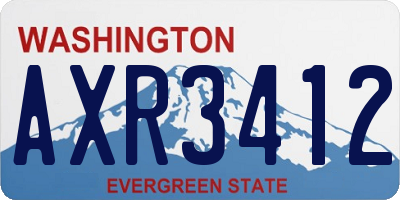 WA license plate AXR3412