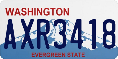 WA license plate AXR3418
