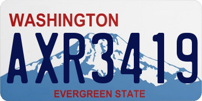 WA license plate AXR3419