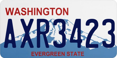 WA license plate AXR3423