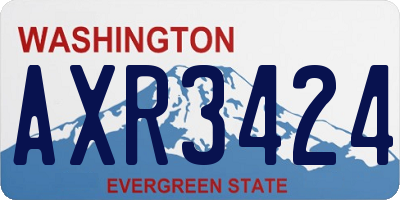 WA license plate AXR3424
