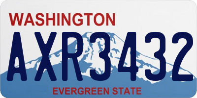 WA license plate AXR3432