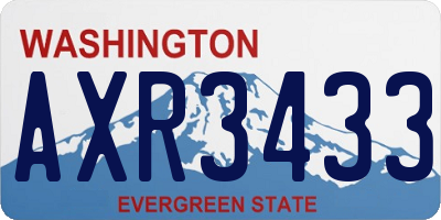 WA license plate AXR3433