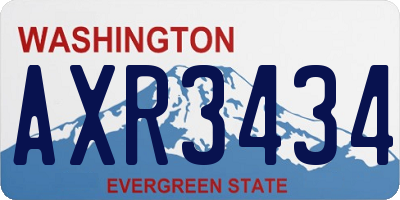 WA license plate AXR3434