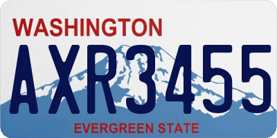 WA license plate AXR3455