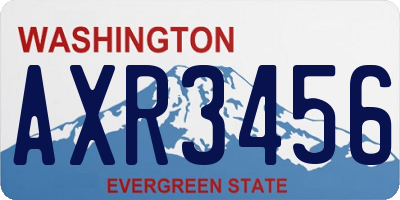 WA license plate AXR3456