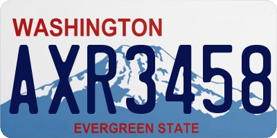 WA license plate AXR3458