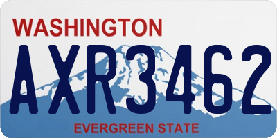 WA license plate AXR3462