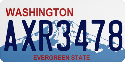 WA license plate AXR3478