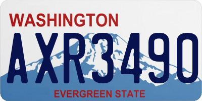WA license plate AXR3490