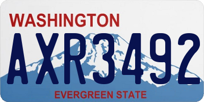 WA license plate AXR3492