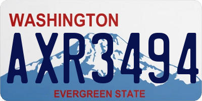 WA license plate AXR3494