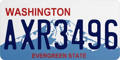 WA license plate AXR3496