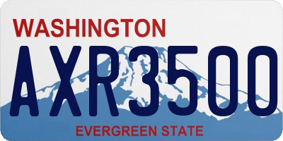 WA license plate AXR3500