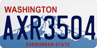 WA license plate AXR3504