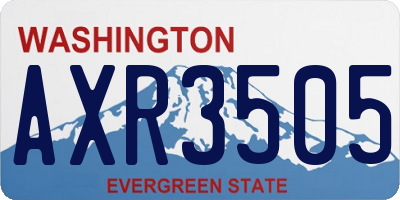 WA license plate AXR3505