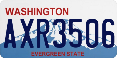 WA license plate AXR3506