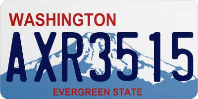 WA license plate AXR3515